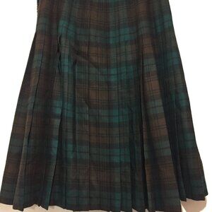 WOOL VINTAGE PLAID PLEATED KILT SKIRTS SIZE 14